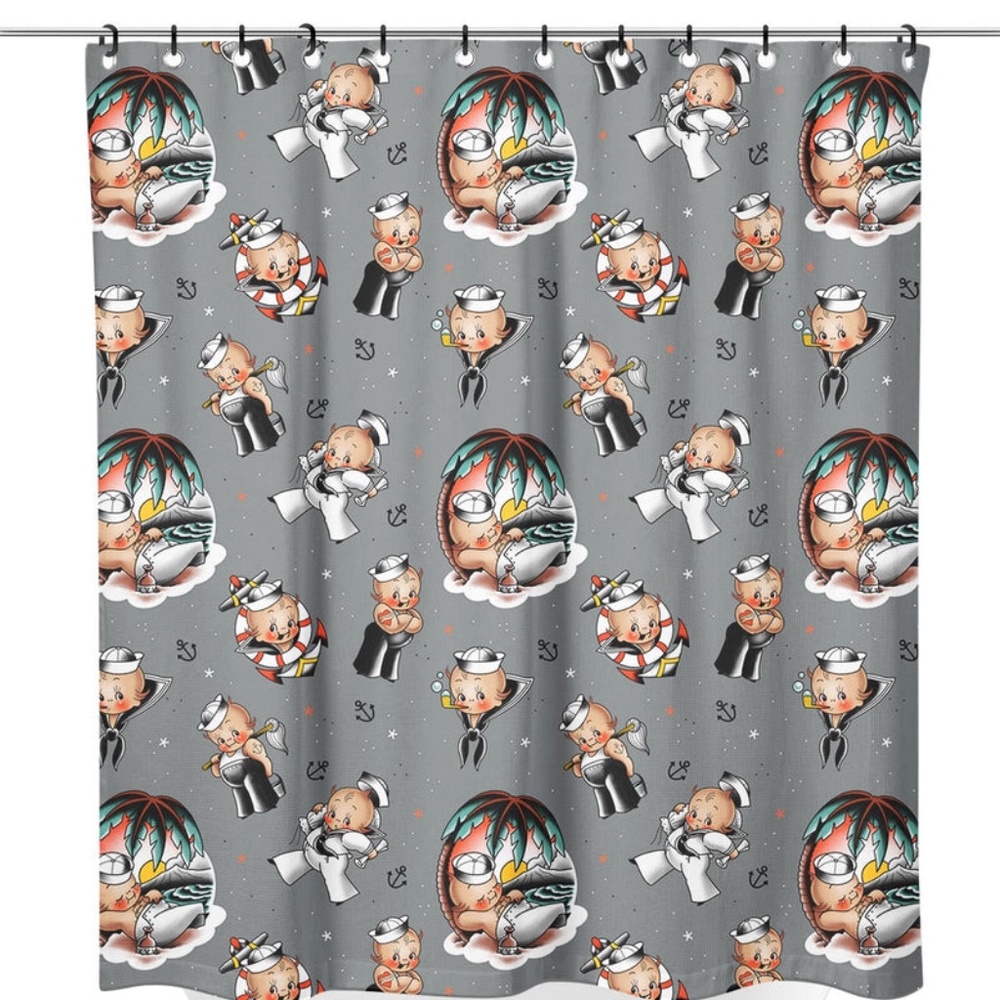 Kewpie Sailor Shower Curtain & Hooks sourpuss New